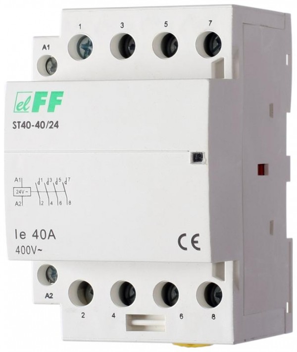  Контактор ST40-40/24 (4NO 6.4Вт 3 модуля монтаж на DIN-рейке 24В AC 40А IP20) F&F EA13.001.010 