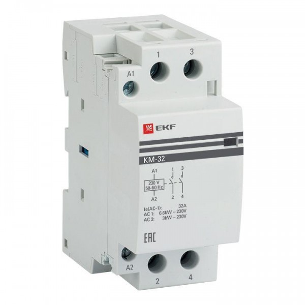  Контактор модульный КМ 32А 4NО (3 мод.) 24В АС PROxima EKF km-3-32-40-24v 