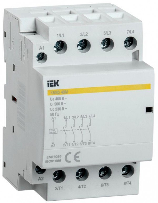  Контактор модульный КМ40-40М AC/DC IEK MKK21-40-40 
