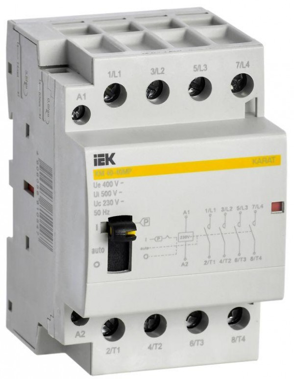  Контактор модульный КМ40-40МР AC с ручным управ. KARAT IEK MKK22-40-40 