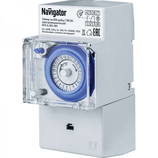  Таймер 61 560 NTR-A-D01-GR на DIN-рейку электромех. Navigator 61560 
