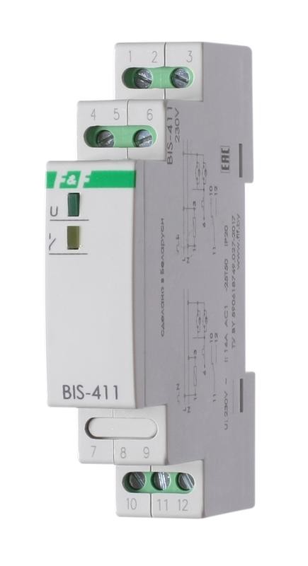  Реле импульсное BIS-411 (230В 16А 1Р монтаж на DIN-рейке 35мм) F&F EA01.005.001 
