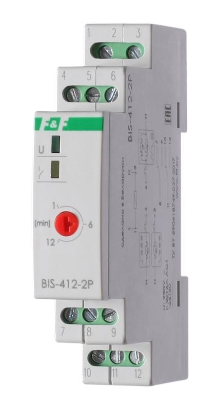  Реле импульсное BIS-421-2P (для групп. режима работы с встроен.таймером монтаж на DIN-рейке 230В АС 16А 2NO/NC IP20) F&F EA01.005.013 