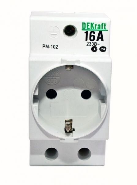  Розетка 16А 220В 2P+PEN на DIN-рейку PM-102 SchE 18012DEK 