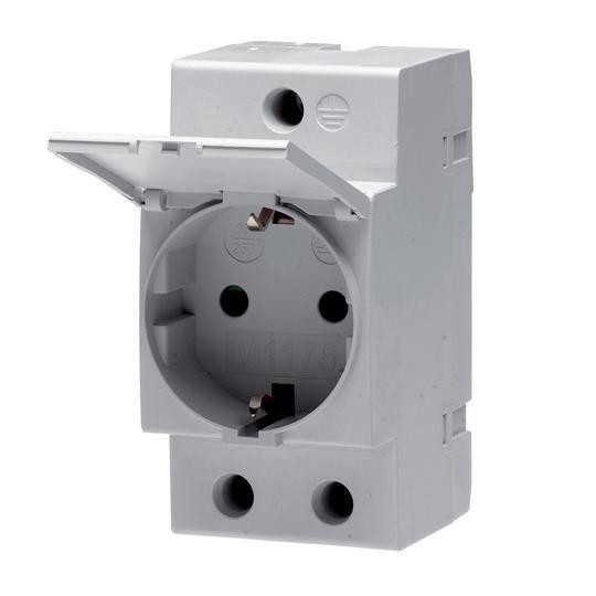  Розетка щитовая M1175 10/16А 2P+N с защ. крыш. ABB 2CSM211000R0721 