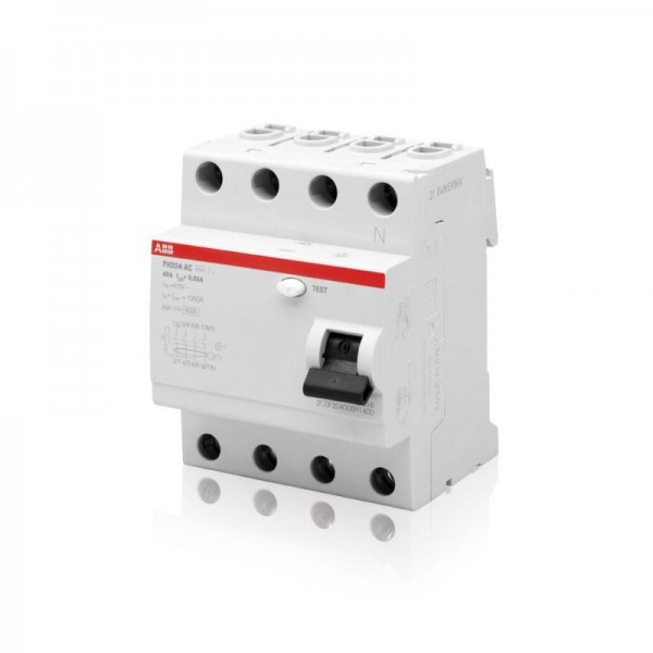  Выключатель дифференциального тока (УЗО) 4п 63А 30мА тип AC FH204 ABB 2CSF204004R1630 