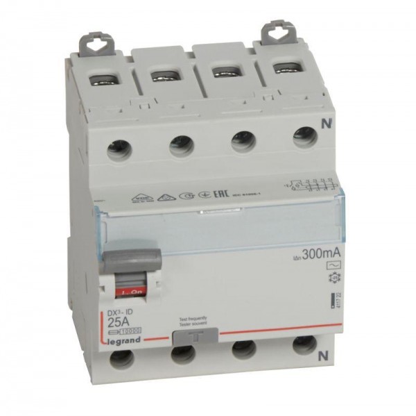  Выключатель диф. тока 4п 25А 300мА тип AC DX3 Leg 411722 