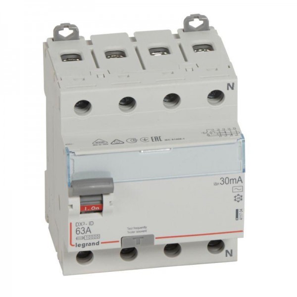  Выключатель диф. тока 4п 63А 30мА тип AC DX3 Leg 411704 