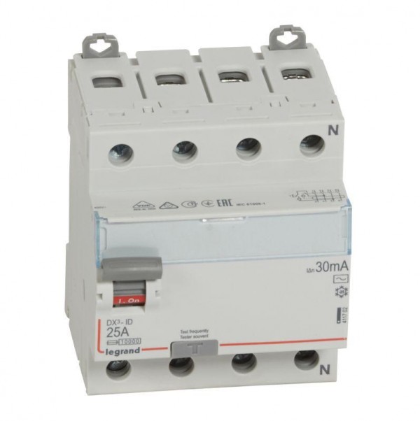  Выключатель диф. тока 4п 25А 30мА тип AC DX3 Leg 411702 