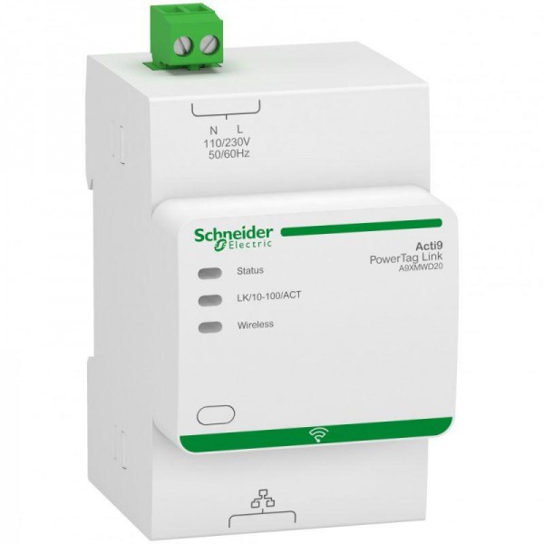  Интерфейс Ethernet (Modbus TCP/IP) до 20 беспроводных датчиков SchE A9XMWD20 