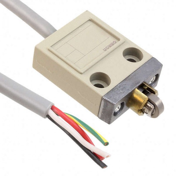  Выключатель концевой D4C1203 5А 250В AC (4А 30В DC) кабель VCTF маслостойк. 3м поперечный роликовый плунжер Omron 134461 