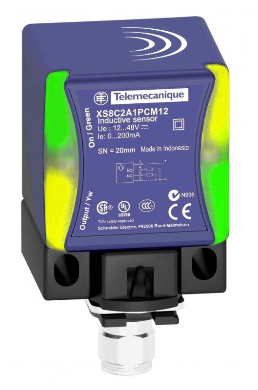  Датчик индуктивный 40мм кубической формы 12…48В DC М12 PNP SchE XS8C2A4PCM12 