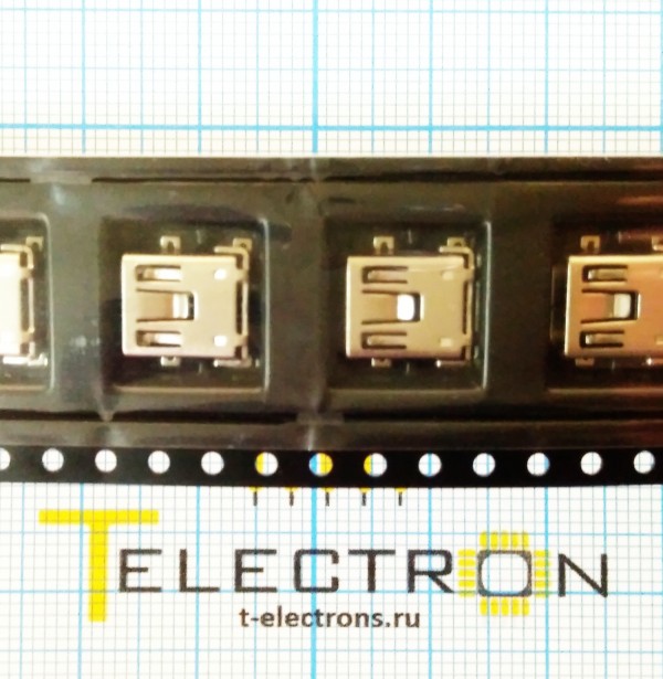  Разъем USB Mini B SMT 5 выводов, 1734035-2 