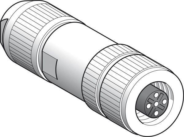  Коннектор экранированный прямой М12 5 pin розетка SchE XZCC12FDB50R 
