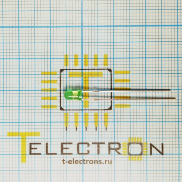  Светодиод зелёный Ø3 мм, FYL3012GD 