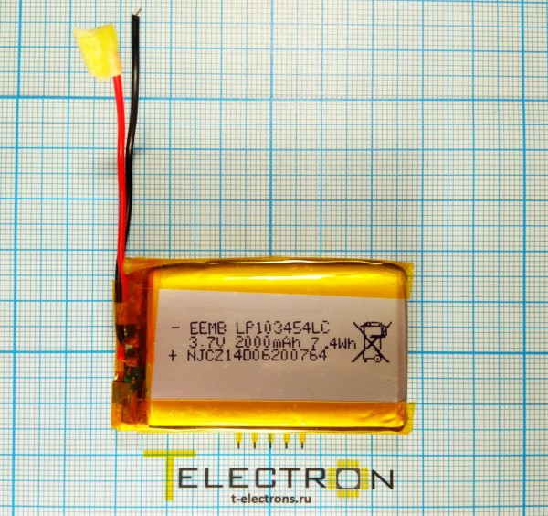 Аккумулятор Li-Pol 3.7 В, 2000 мАч, LP103454LC 