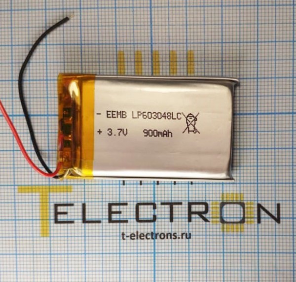  Аккумулятор Li-Po 3.7 В, 900 мАч, LP603048LC 