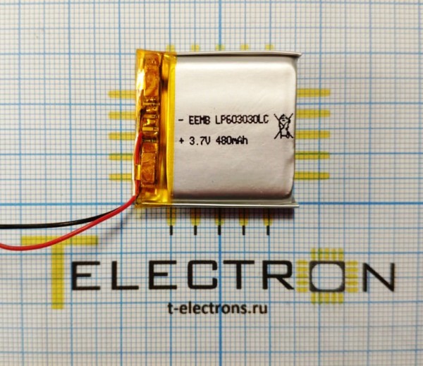  Аккумулятор Li-Po 3.7 В, 480 мАч, LP603030LC 