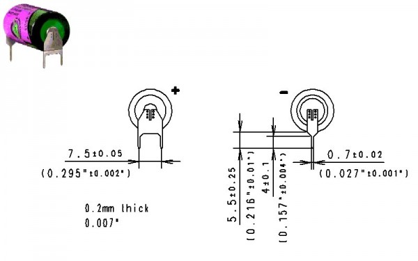  Аккумулятор 3.6 В, 1650 мАч, TL-4955/PT2 