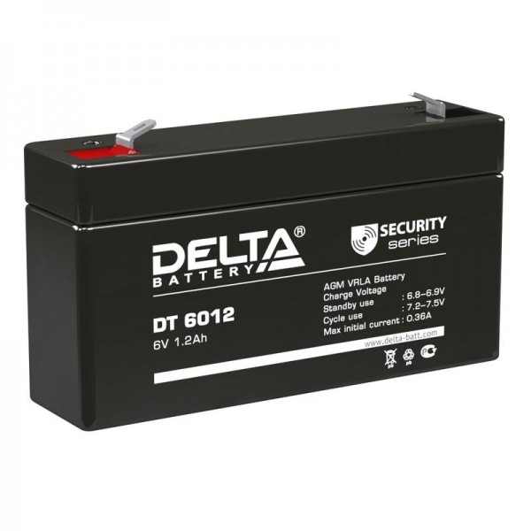  Аккумулятор 6В 1.2А.ч Delta DT6012 