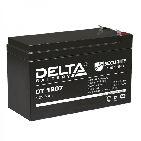  Аккумулятор 12В 7А.ч Delta DT 1207 