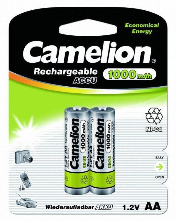  Аккумулятор R6 NI-Cd 1000мА.ч BP-2 (блист.2шт) Camelion 6181 