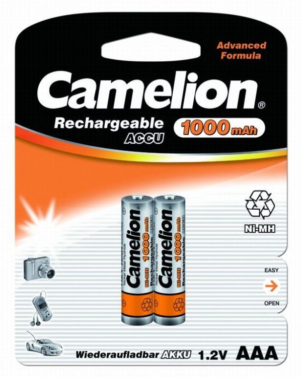  Аккумулятор R03 NI-MN 1000мА.ч BP-2 (блист.2шт) Camelion 6182 