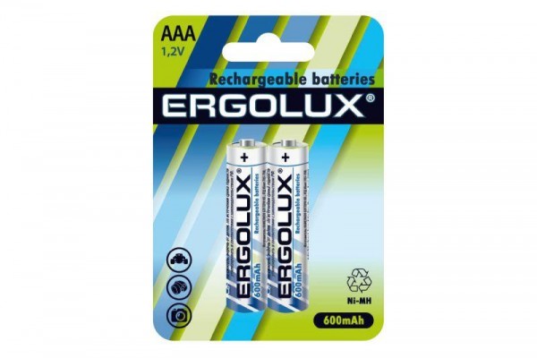  Аккумулятор AAA-600мА.ч Ni-Mh BL-2 1.2В (блист.2шт) Ergolux 12977 