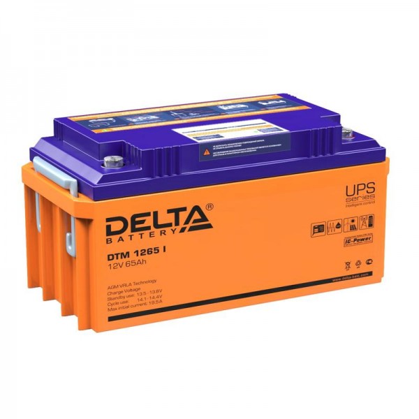  Аккумулятор 12В 65А.ч Delta DTM 1265 I 