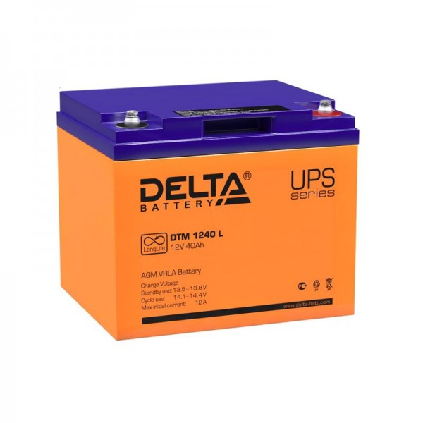  Аккумулятор 12В 40А.ч. Delta DTM 1240 L 