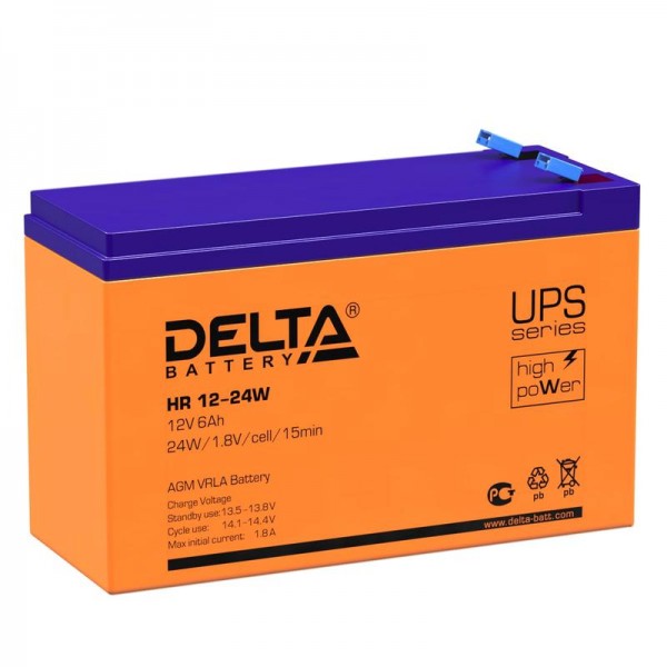  Аккумулятор 12В 6А.ч Delta HR 12-24 W 