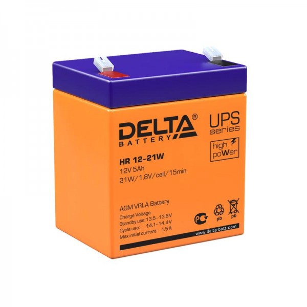  Аккумулятор 12В 5А.ч. Delta HR 12-21 W 