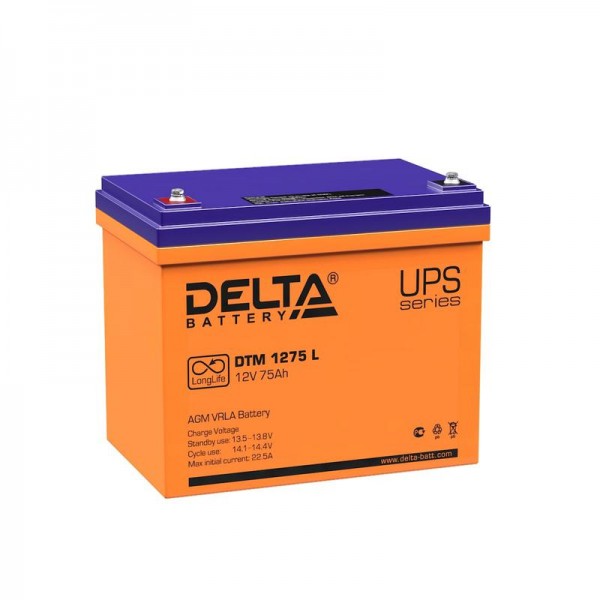  Аккумулятор 12В 75А.ч. Delta DTM 1275 L 