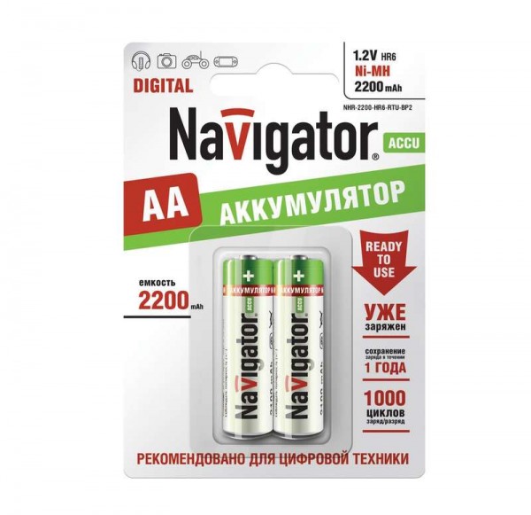  Аккумулятор 94 785 NHR-2200-HR6-RTU-BP2 (блист.2шт) Navigator 94785 