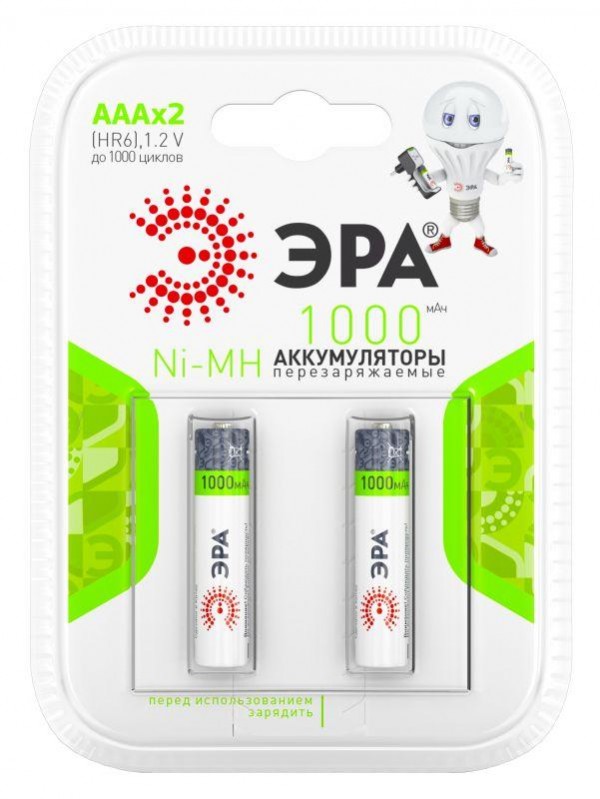  Аккумулятор HR03-2BL 1000мА.ч (блист.2шт) ЭРА C0038455 