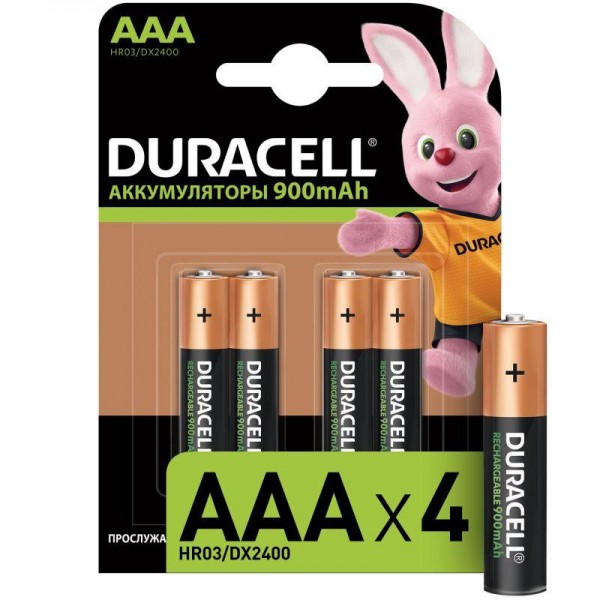  Аккумулятор HR03-4BL 850мА.ч/900мА.ч предзаряженные (блист.4шт) Duracell Б0014861 
