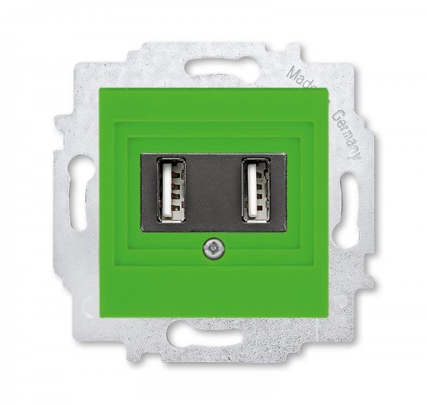  Устройство зарядное USB двойн. Levit зел. ABB 2CHH290040A6067 
