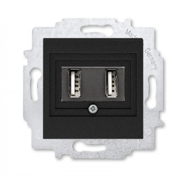 Устройство зарядное USB двойн. Levit антрацит ABB 2CHH290040A6063 