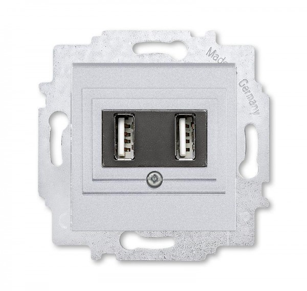  Устройство зарядное USB двойн. Levit серебр. ABB 2CHH290040A6070 