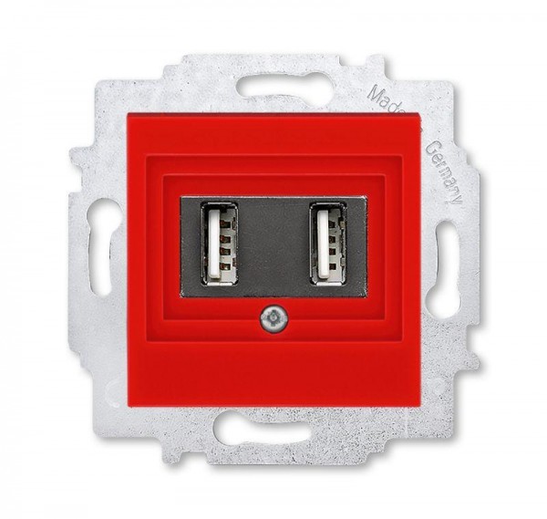  Устройство зарядное USB двойн. Levit красн. ABB 2CHH290040A6065 