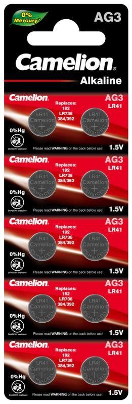  Элемент питания алкалиновый "таблетка" G 3 Mercury Free AG3-BP0%Hg 392A/LR41/192 BL-10 (блист.10шт) Camelion 12811 
