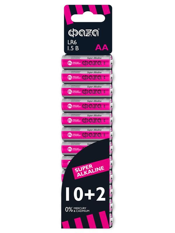  Элемент питания алкалиновый LR6 Super Alkaline SBL-10+2 (уп.12шт) ФАZА 2854582 
