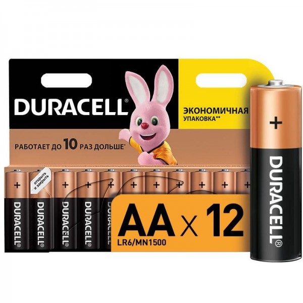  Элемент питания алкалиновый LR MN 1500/LR6 BASIC BP-12 (блист.12шт) Duracell C0037388 