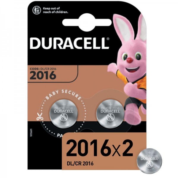  Элемент питания литиевый CR DL 2016 BP-2 (блист.2шт) Duracell Б0037271 