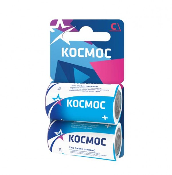  Элемент питания солевой R14 (блист.2шт) Космос KOCR142BL 