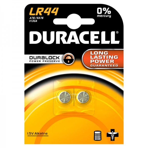  Элемент питания алкалиновый "таблетка" 1.5В LR44 BP-2 (блист.2шт) Duracell Б0009737 