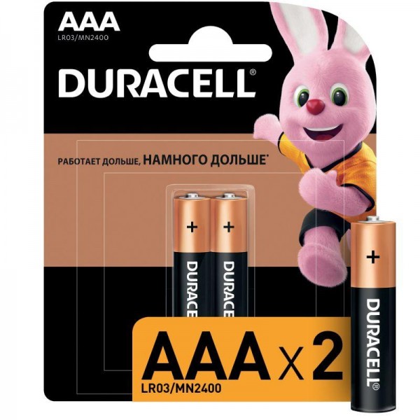  Элемент питания алкалиновый LR MN 2400/LR03 Basic BP-2 (блист.2шт) Duracell Б0014052/Б0026812 