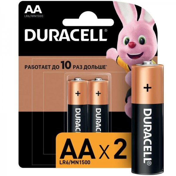  Элемент питания алкалиновый LR MN 1500/LR6 Basic BP-2 (блист.2шт) Duracell Б0014044/Б0026814 