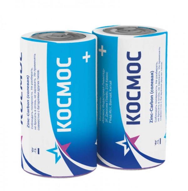  Элемент питания солевой S R20S (уп.2шт) Космос KOCR20 