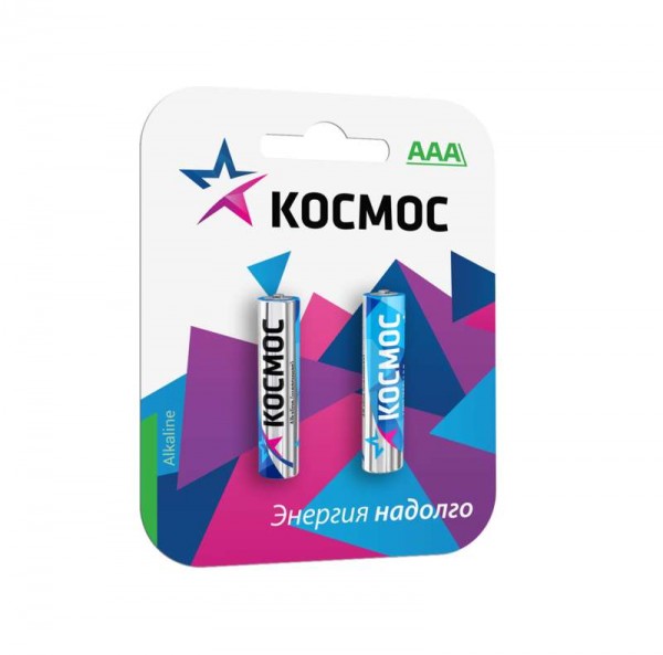  Элемент питания алкалиновый LR LR03 BP-2 (блист.2шт) Космос KOCLR032BL 